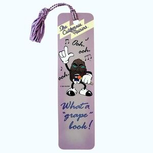 Vintage 80s California Raisins Bookmark "Grape Book" 1987 CALRAB, Antioch H-1009